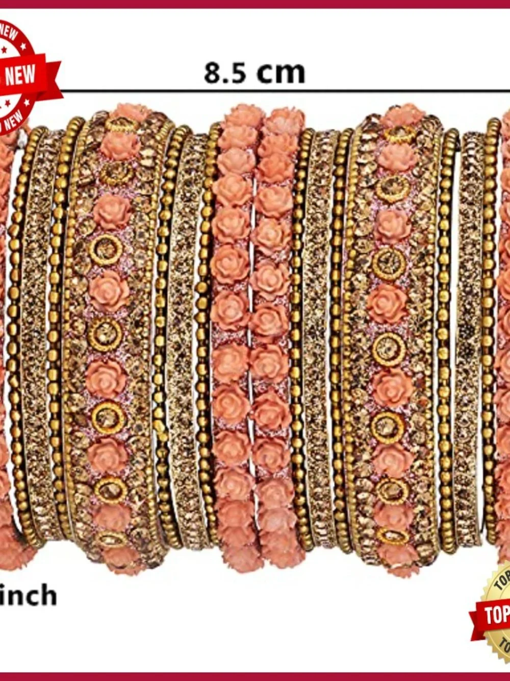 Indian Wedding Bangle Set Stone Studded Chura Jewelry Gift for Women